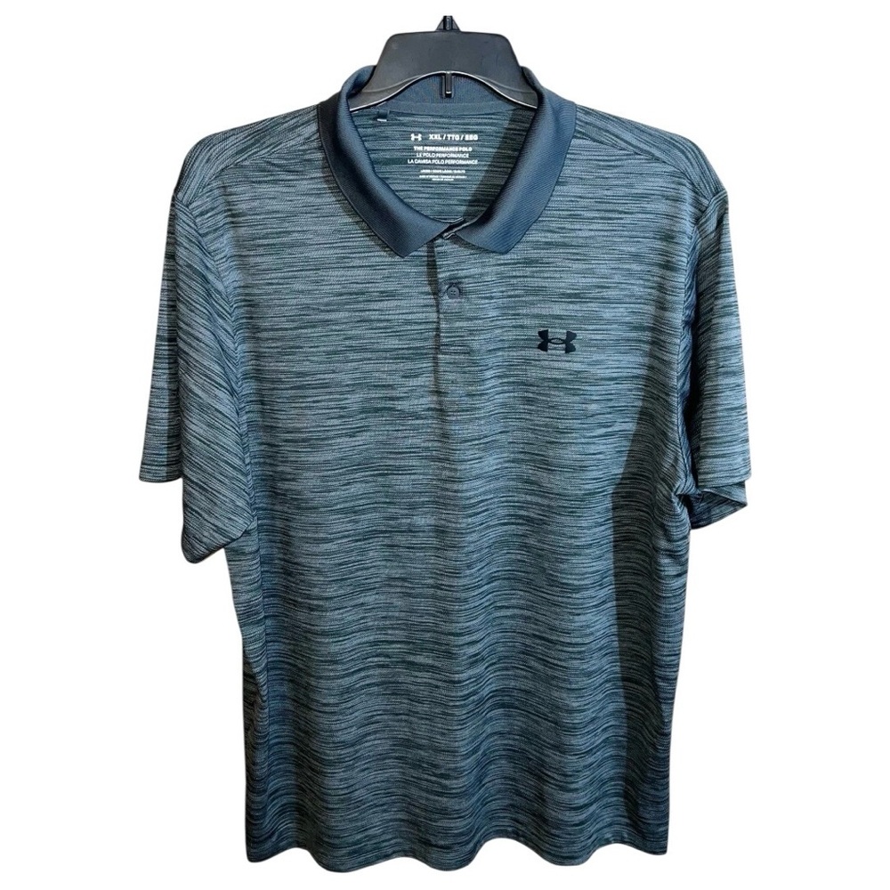 Under Armour Shirt Men’s Size XXL Heather Gray Black The Performance Polo